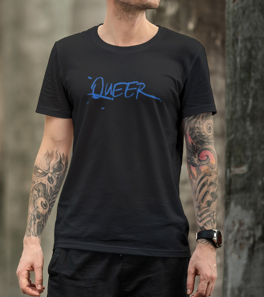 A24films Blue Queer Text T-Shirt