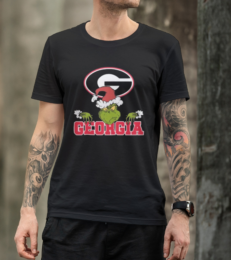 Georgia Bulldogs Grinch Christmas NCAA Football T-Shirt