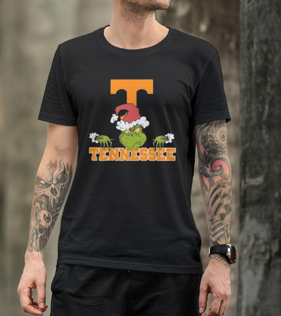 Tennessee Volunteers Grinch Christmas NCAA Football T-Shirt