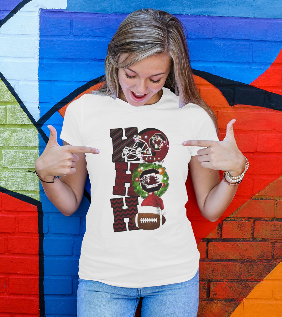 South Carolina Gamecocks Ho Ho Ho Christmas Football Game Day T-Shirt
