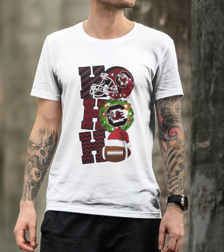 South Carolina Gamecocks Ho Ho Ho Christmas Football Game Day T-Shirt