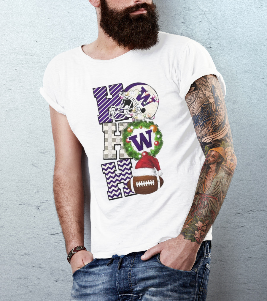 Washington Huskies Football Ho Ho Ho Christmas Game Day T-Shirt