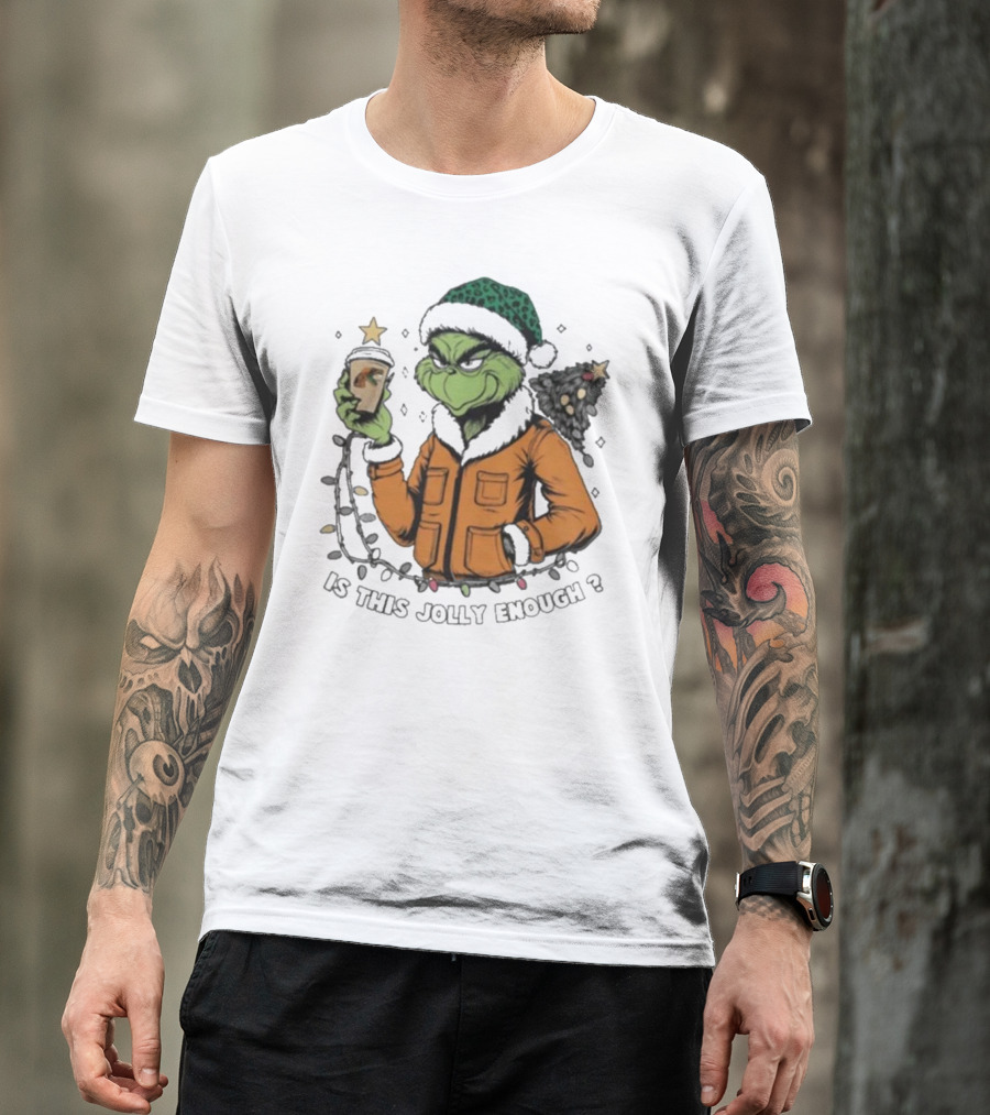 Florida A&M Rattlers X Santa Grinch Holding Coffee Is This Jolly Enough Merry Christmas T-Shirt