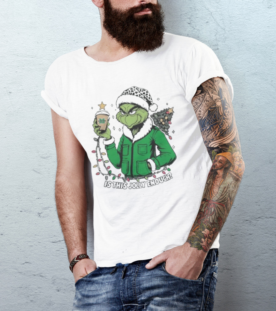 Marshall Thundering Herd Santa Grinch Is This Jolly Enough Merry Christmas T-Shirt