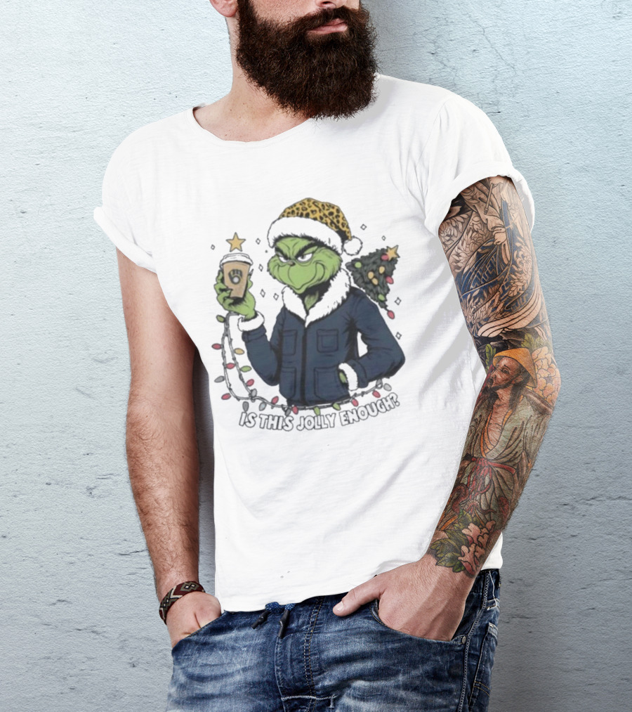 Milwaukee Brewers Santa Grinch Coffee Is This Jolly Enough Merry Christmas T-Shirt