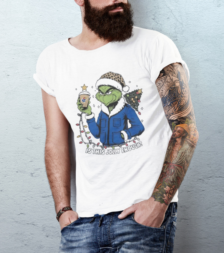 Kansas Jayhawks Grinch Is This Jolly Enough Merry Christmas T-Shirt