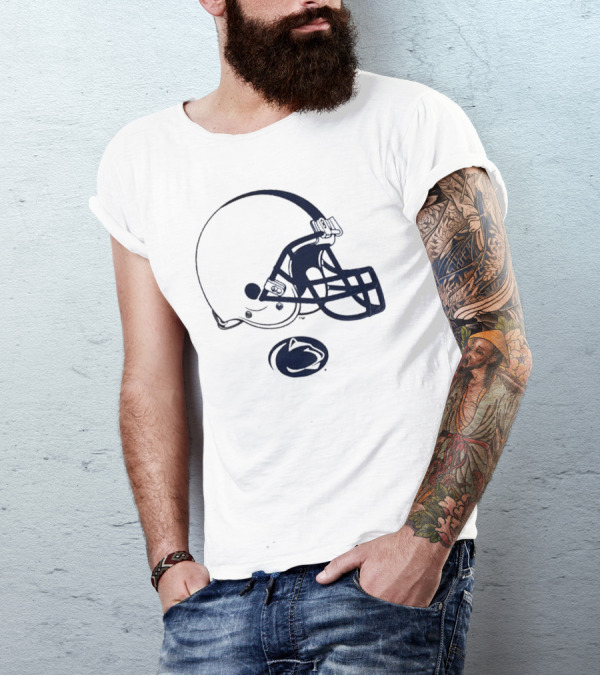 Penn State Football Nittany Lions White Helmet T-Shirt