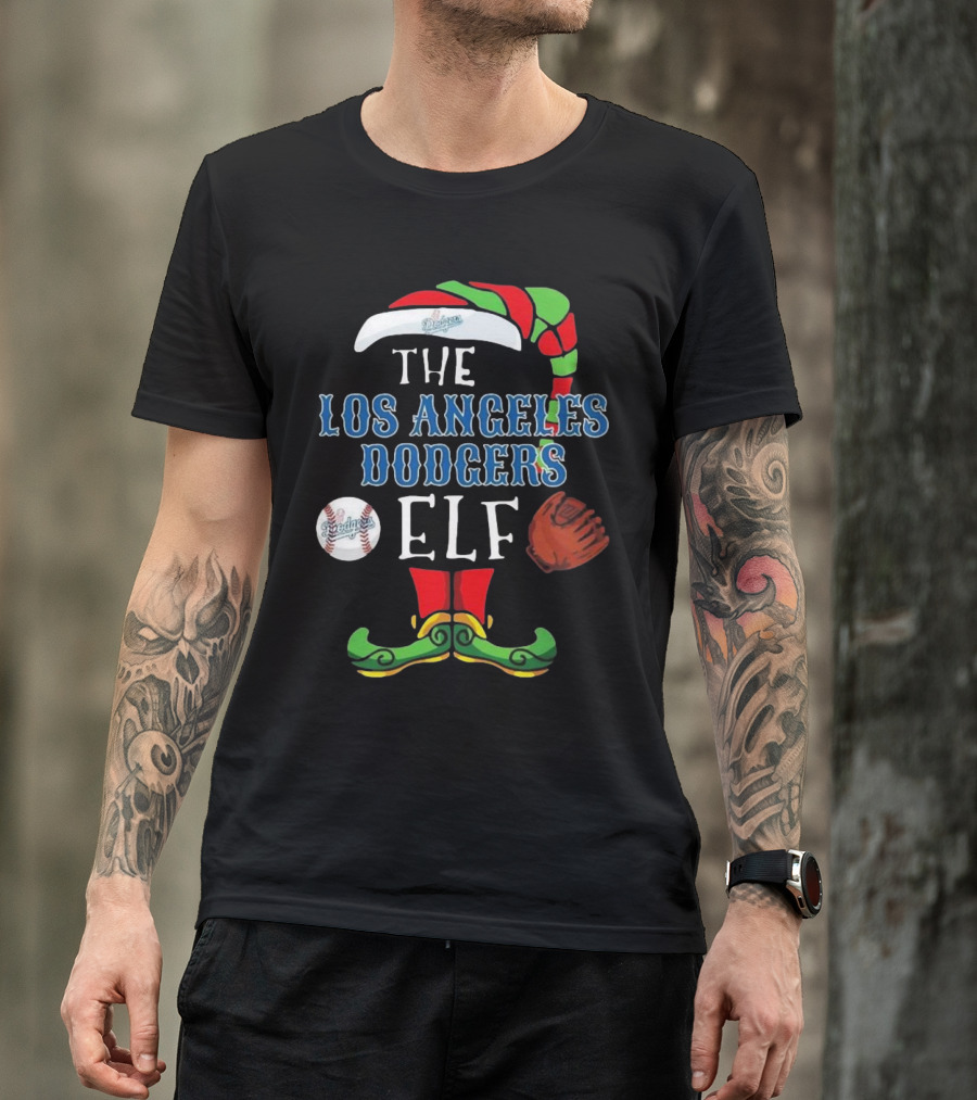 The Los Angeles Dodgers Elf Christmas Baseball T-Shirt