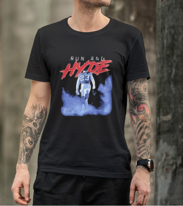 Run And Hyde Football 23 Blue Smoke Trail T-Shirt