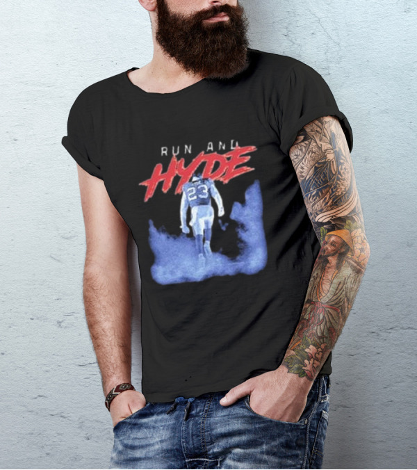Run And Hyde Football 23 Blue Smoke Trail T-Shirt