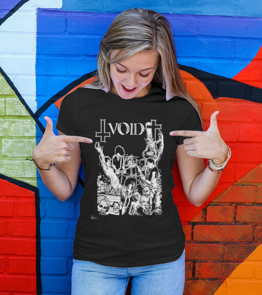 Void Time To Die Band Artwork With Crosses And Skeletons T-Shirt