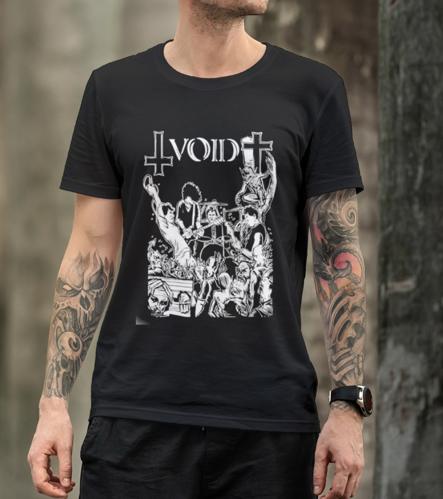 Void Time To Die Band Artwork With Crosses And Skeletons T-Shirt