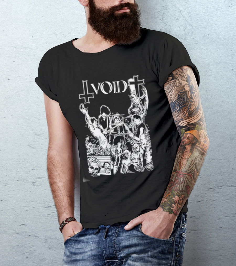 Void Time To Die Band Artwork With Crosses And Skeletons T-Shirt