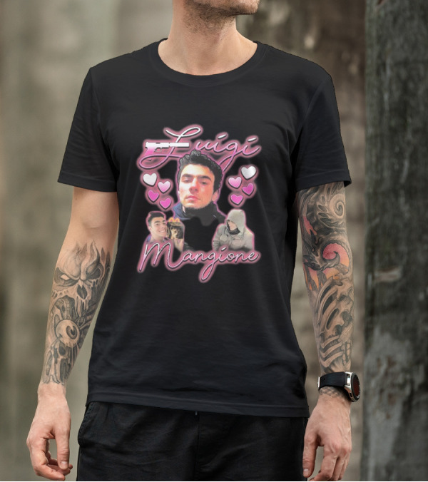 Luigi Mangione Heart Pink Hearts T-Shirt