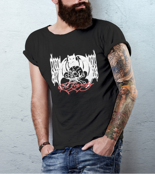 Ed Hardy Skull And Bat T-Shirt