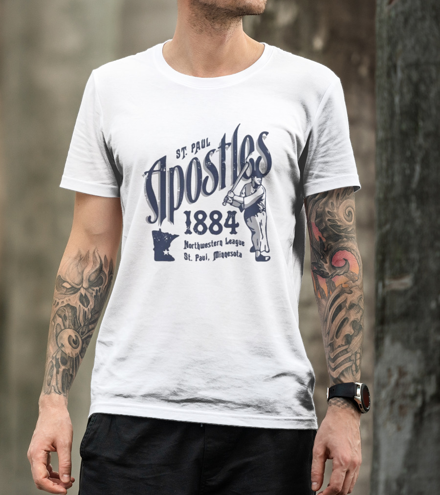 St. Paul Apostles 1884 Northwestern League St. Paul Minnesota Vintage Defunct Baseball Teams T-Shirt