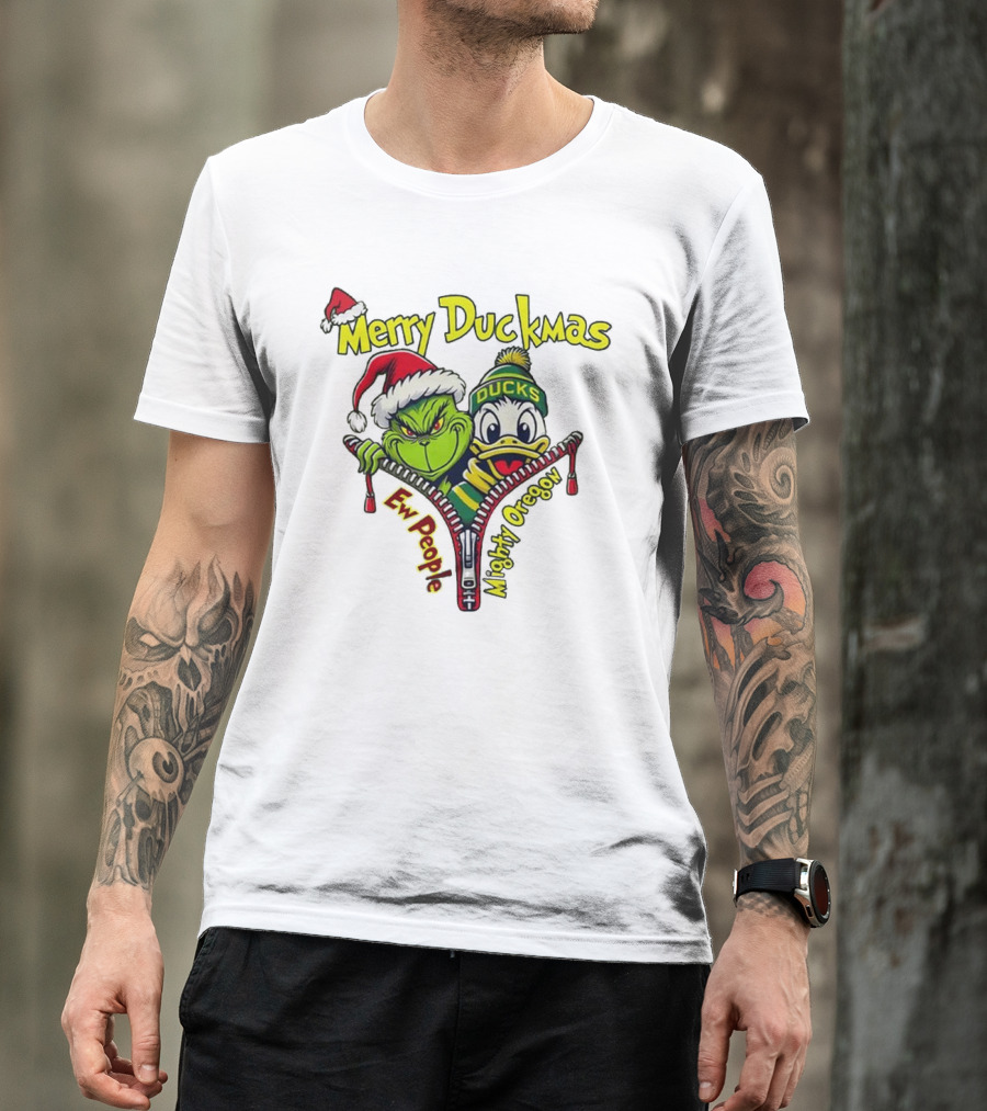 Merry Duckmas Ew People Mighty Oregon Ducks T-Shirt