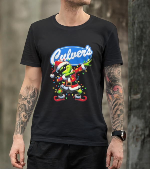Culver's Santa Grinch Dabbing Christmas T-Shirt