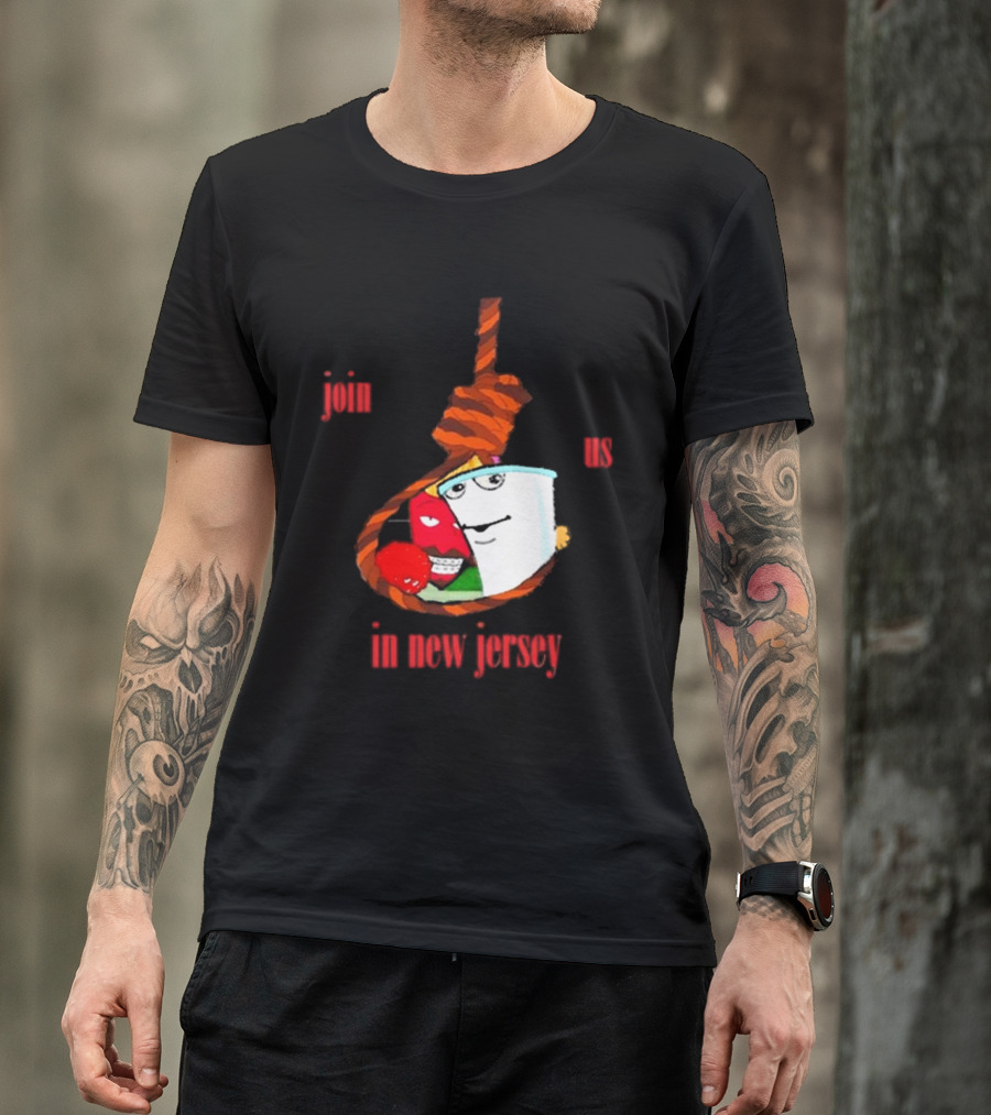Join Us In New Jersey Mischa Aqua Teen Hunger Force Characters Rope T-Shirt