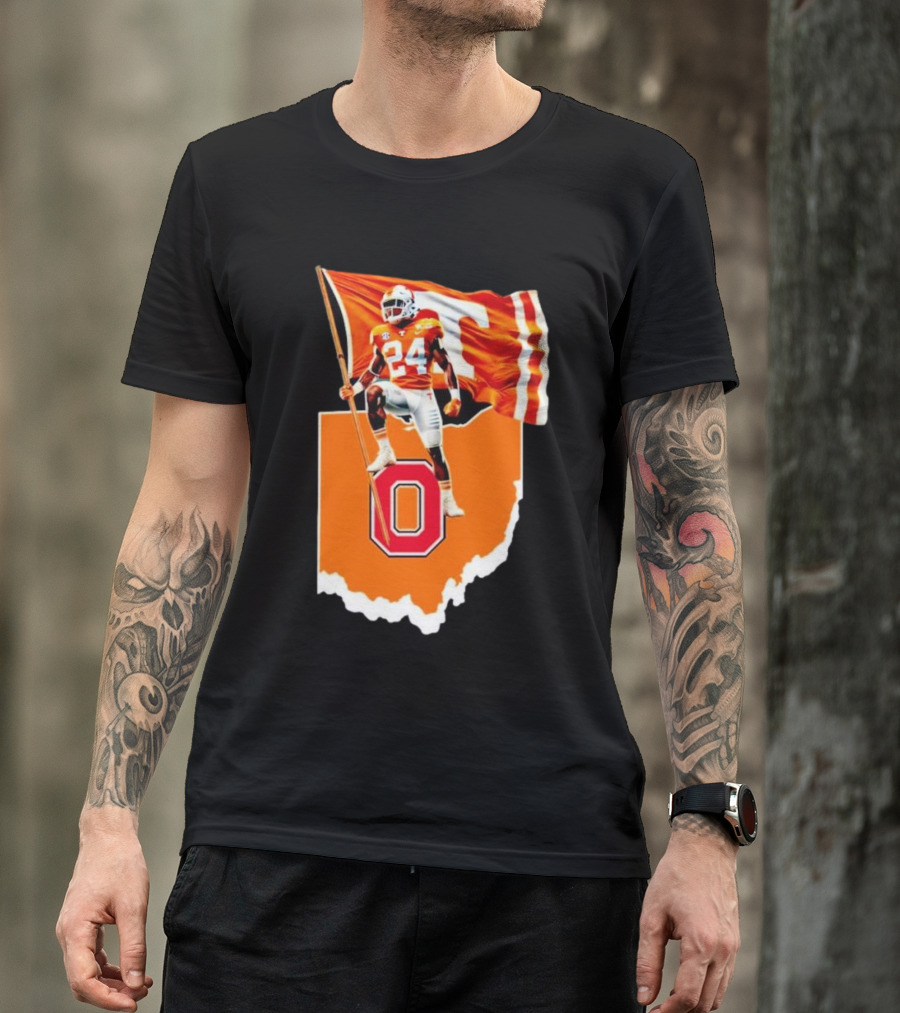Jordan Matthews Tennessee Volunteers Flag Over Ohio State Outline T-Shirt