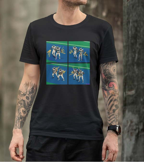 Aj Brown Saquon Barkley Dance Celebration Football Animation T-Shirt
