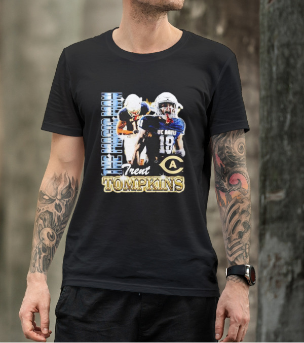 Trent Tompkins The Maestro Man UC Davis Aggies Football 18 T-Shirt