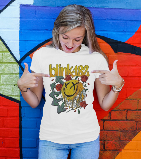 Blink-182 Skull With Roses And Arrows T-Shirt