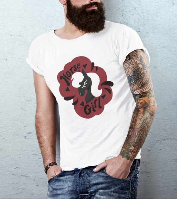 Norse Girl Horse Girl Sharkrobot T-Shirt