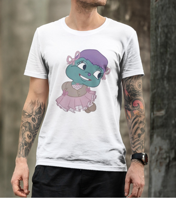 Samantha Yve Bb Coquette Cartoon Character With Purple Hair And Pink T-Shirt