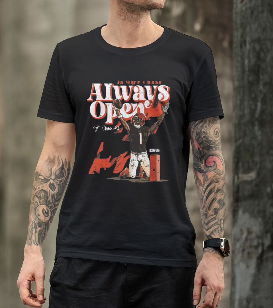 Ja’Marr Chase Always Open Cincinnati NFLPA Signature T-Shirt