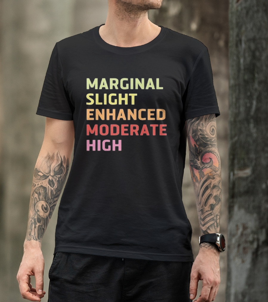 Marginal Slight Enhanced Moderate High Weather Forecast Warning Colors T-Shirt