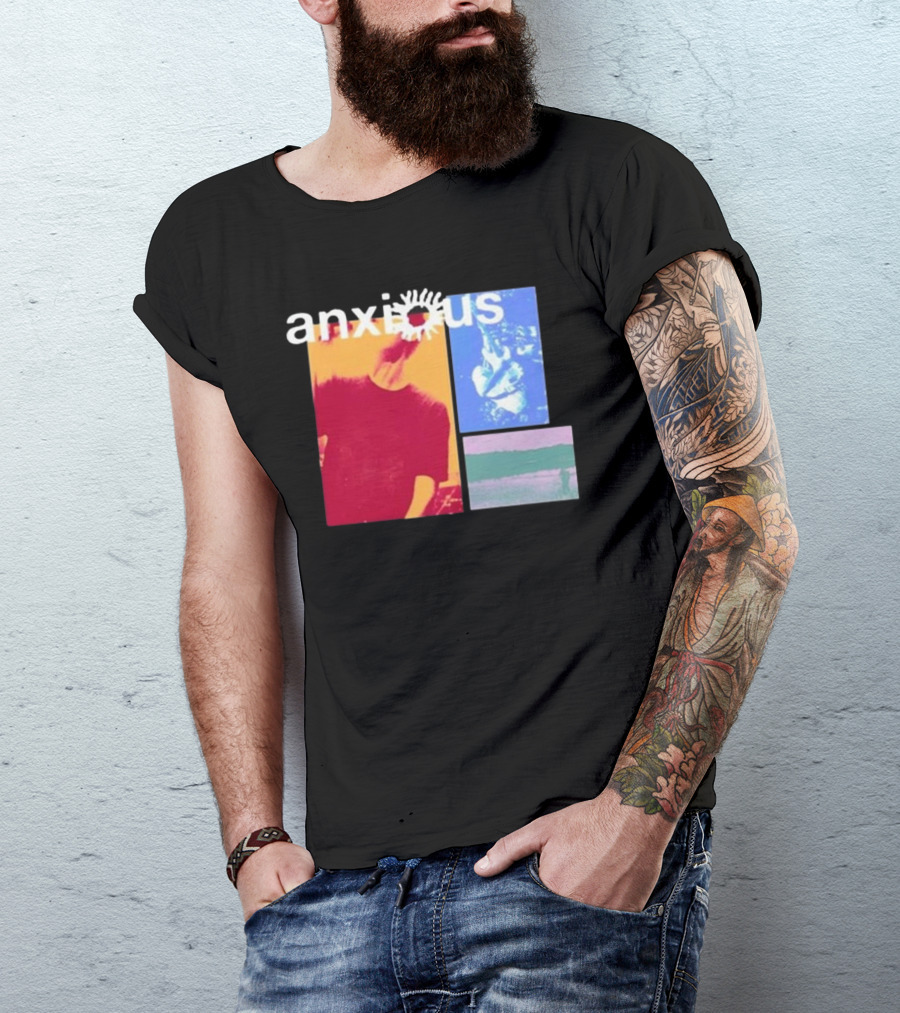 Anxious Red Blue Purple Collage T-Shirt