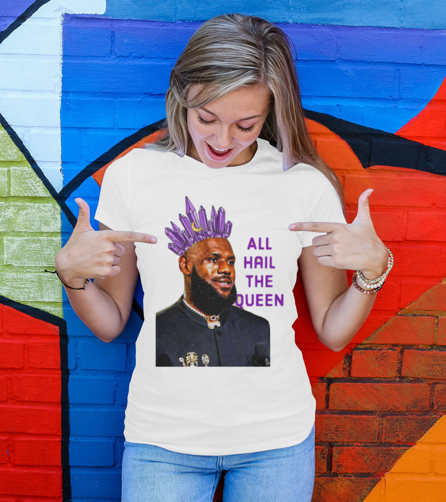 LeBron James All Hail The Queen Purple Crystal Crown T-Shirt