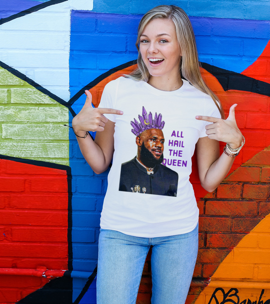 LeBron James All Hail The Queen Purple Crystal Crown T-Shirt