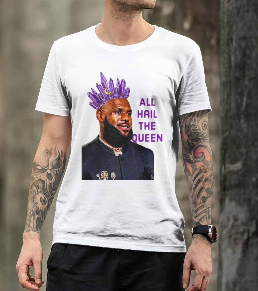 LeBron James All Hail The Queen Purple Crystal Crown T-Shirt
