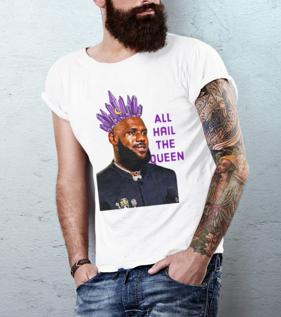 LeBron James All Hail The Queen Purple Crystal Crown T-Shirt