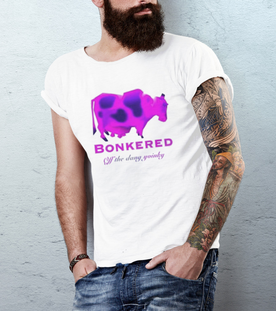 BONKERED Off The Dang Yoinky Purple Cow T-Shirt