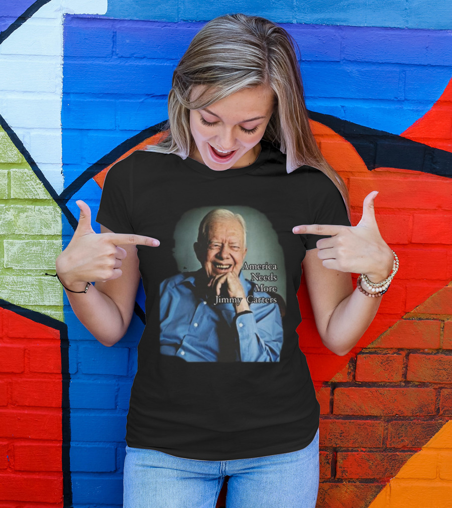 Norbert Leo Butz America Needs More Jimmy Carters Image With Smiling Elderly Man In Blue T-Shirt