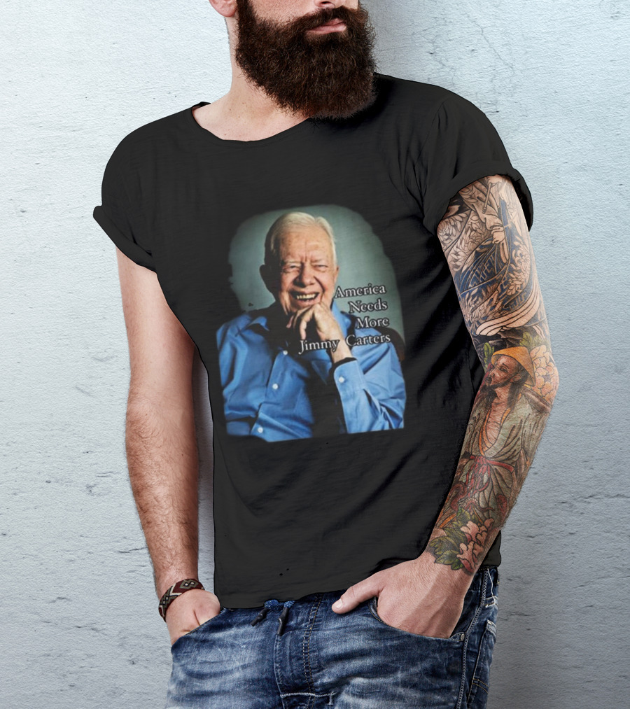 Norbert Leo Butz America Needs More Jimmy Carters Image With Smiling Elderly Man In Blue T-Shirt