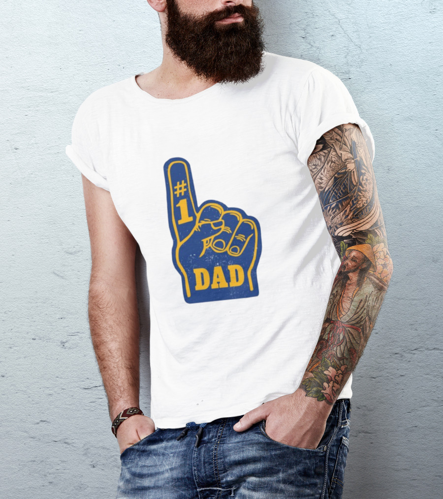 #1 Dad Foam Finger Sports Fan Tribute T-Shirt