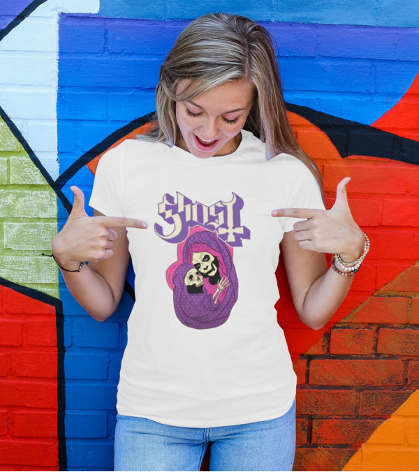 Rockabilia Ghost She Is The Light The Warmth The Power Without Her I Am Lost Hail Mom Skeletons Hugging T-Shirt