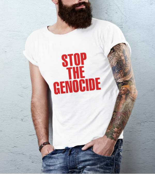 Stop The Genocide Red Bold Statement T-Shirt