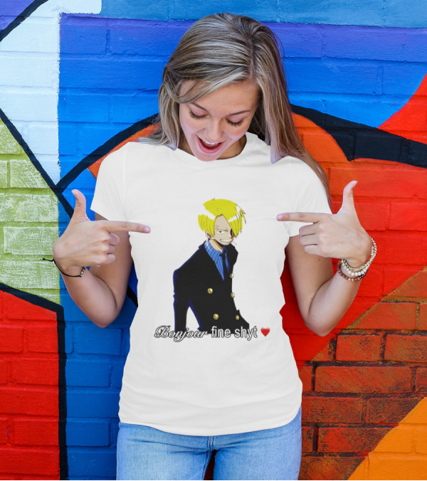 Vinsmoke Sanji Bonjour Fine Shyt Cartoon Character Heart Icon T-Shirt