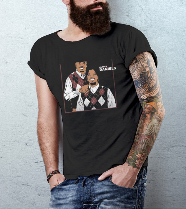 Jayden Daniels Terry Mclaurin Argyle Sweater Parody T-Shirt