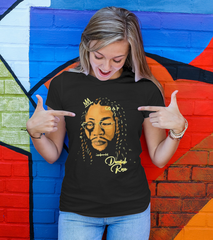 Joakim Noah GOAT Derrick Rose Portrait T-Shirt