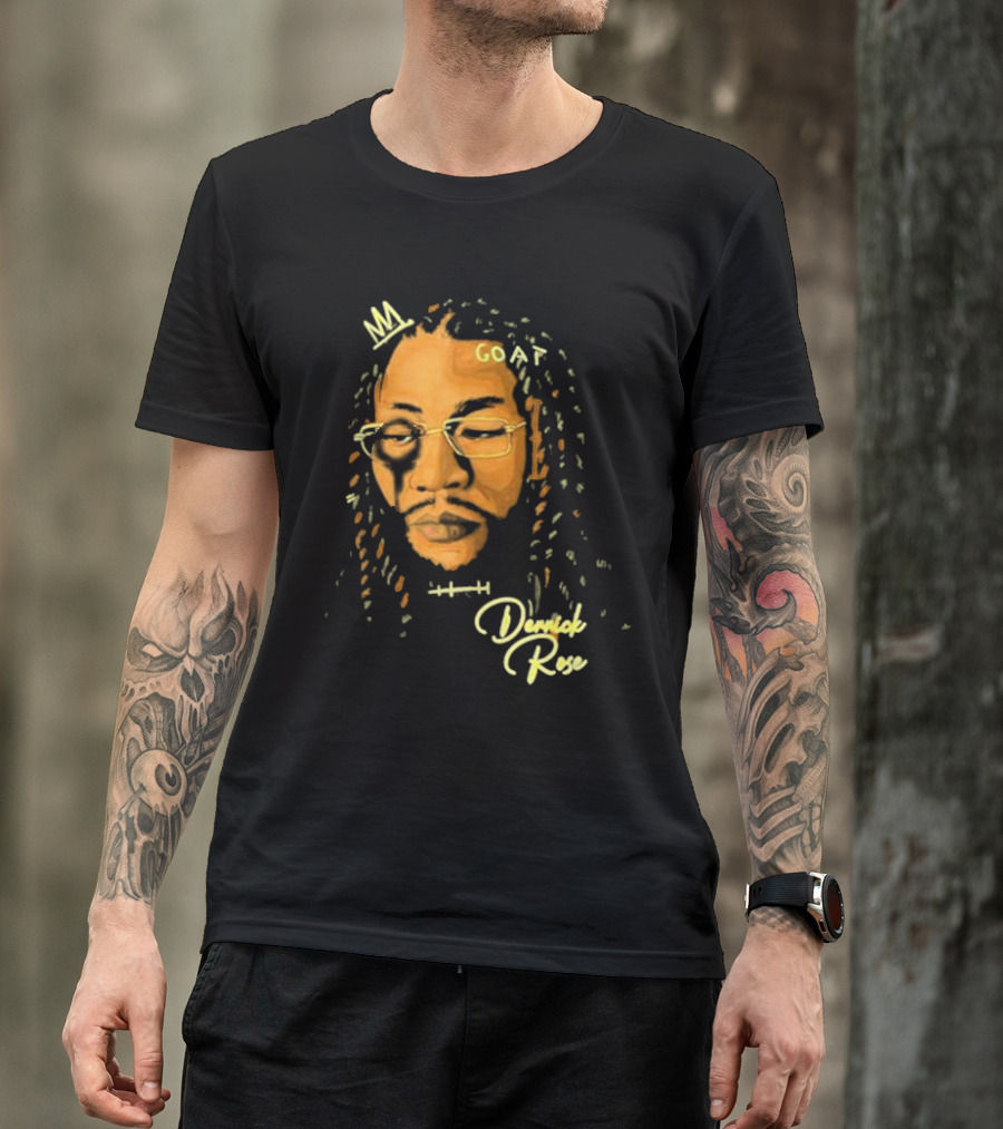Joakim Noah GOAT Derrick Rose Portrait T-Shirt