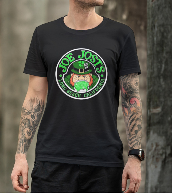 Joe Jost's Long Beach California Leprechaun Beer Circle T-Shirt