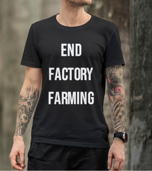 John Oberg End Factory Farming Vintage Activist Campaign T-Shirt