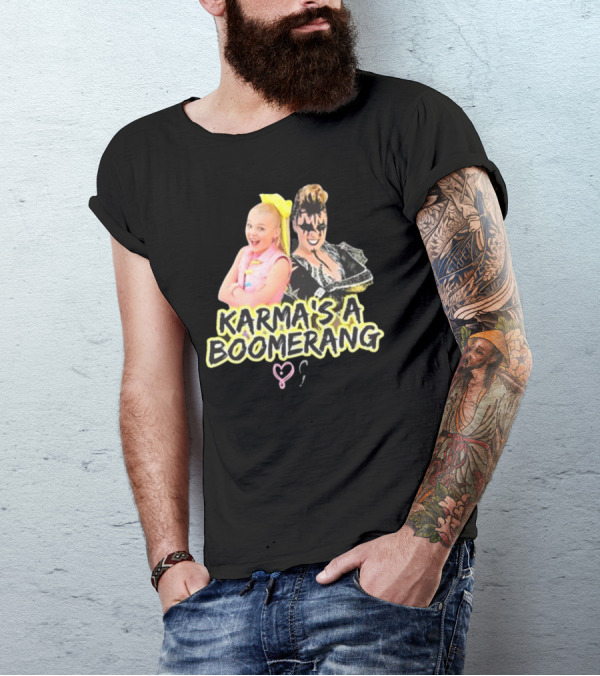 Karma's A Boomerang Pop Star And Rock Icon Style Contrast T-Shirt