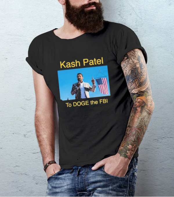 Kash Patel To DOGE The FBI American Flag Speech Scene T-Shirt
